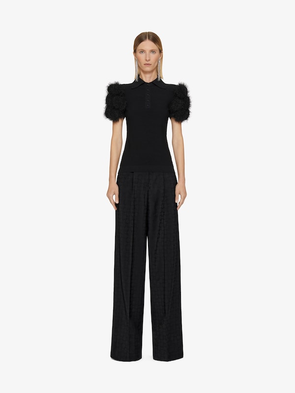 Givenchy Slim fit polo in knit with pompoms