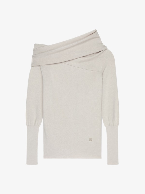 Givenchy Asymmetric draped sweater in wool and cashmere with 4G detail COMPRAR AHORA
