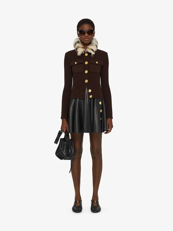Givenchy Cardigan in wool and cashmere with fur collar