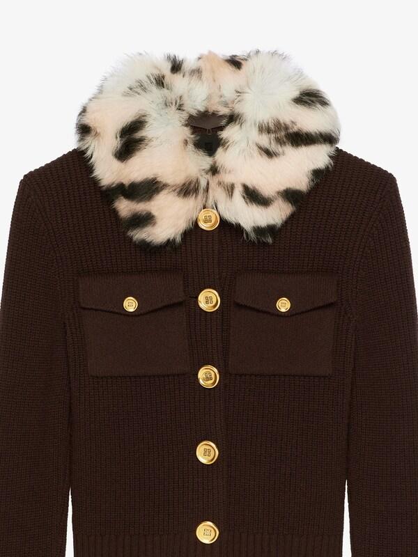 Givenchy Cardigan in wool and cashmere with fur collar Promoción por tiempo limitado