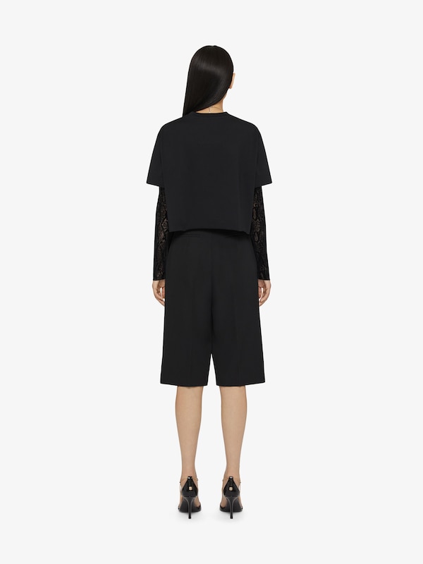 Givenchy Overlapped cropped t-shirt in cotton and python tulle Solo hoy