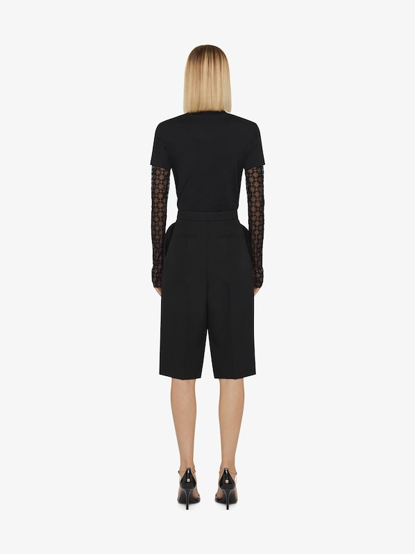 Givenchy Overlapped slim fit t-shirt in cotton and tulle Oferta especial de fábrica