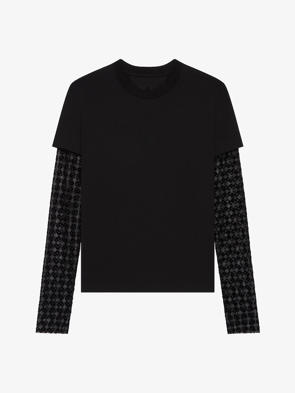 Givenchy Overlapped slim fit t-shirt in cotton and tulle monogram 72 Promoción trimestral