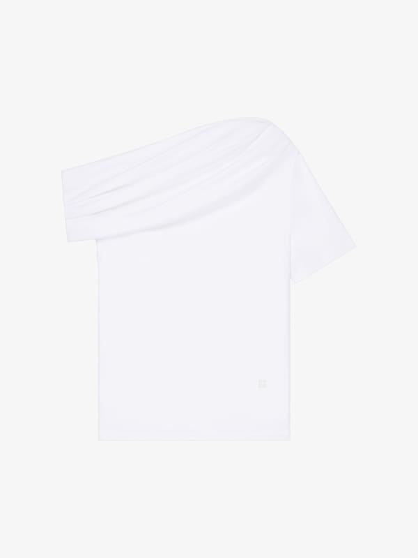 Givenchy Asymmetric draped t-shirt in jersey Grandes descuentos