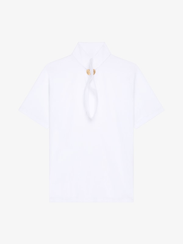 Givenchy T-shirt in cotton with buttoned collar Liquidación