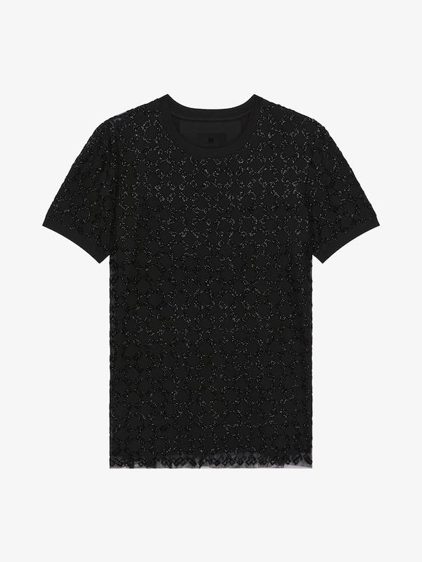 Givenchy Double-layered slim t-shirt in cotton and tulle Descuentos del mes