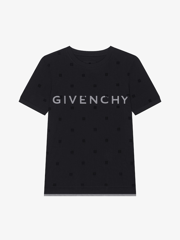 Givenchy Double layered fitted t-shirt in cotton with 4G tulle Ofertas especiales