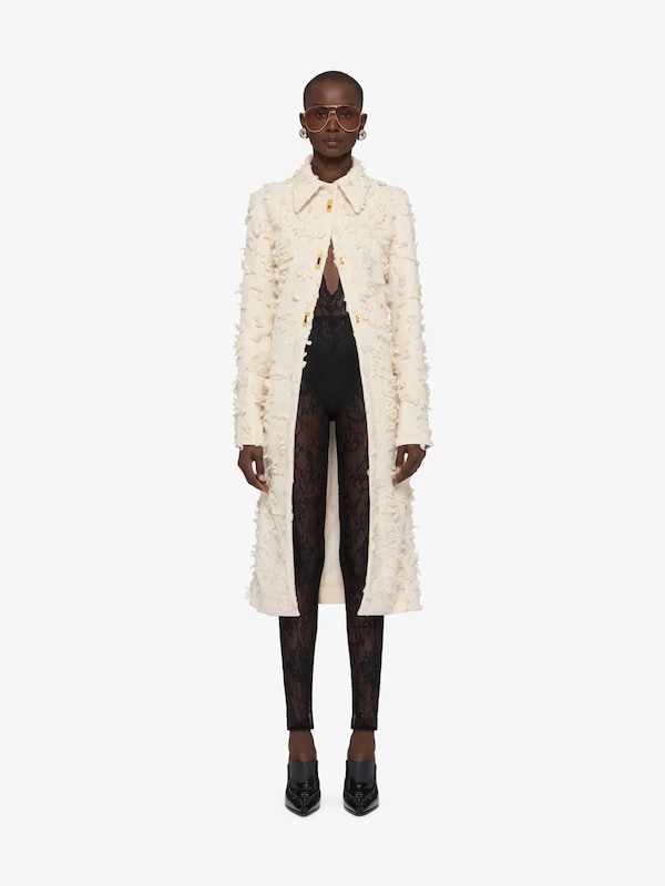 Givenchy Coat in floral cut thread fabric with pleated back Rebajas de fin de temporada