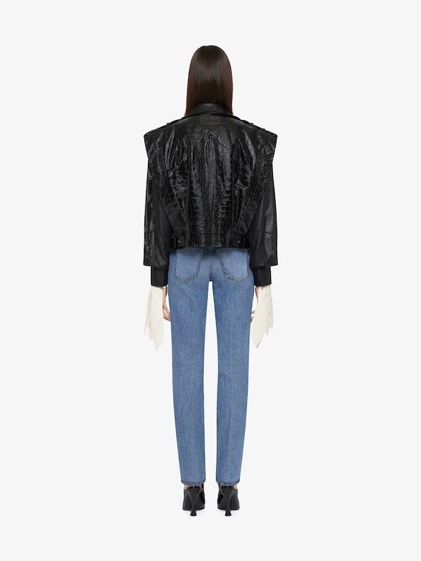 Givenchy Bi-material biker jacket in leather 2025