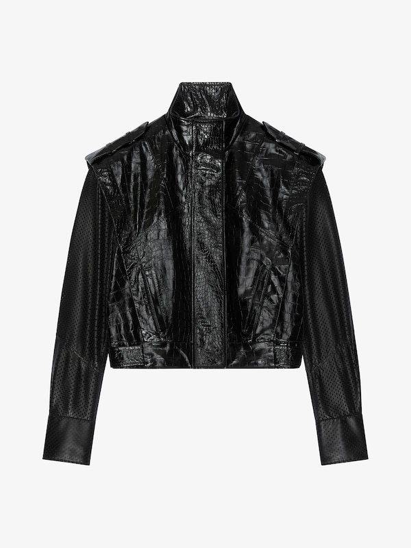 Givenchy Bi-material biker jacket in leather 2025