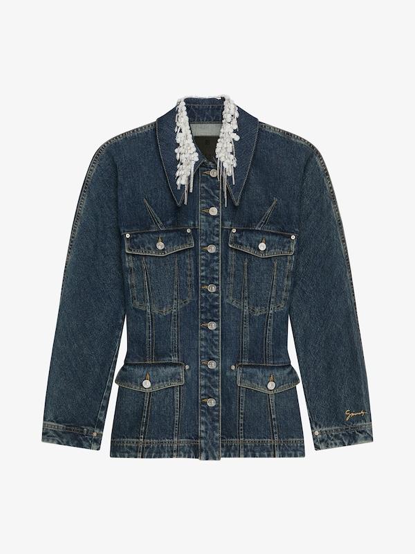 Givenchy Jacket in denim with crystals and pearls Rebajas