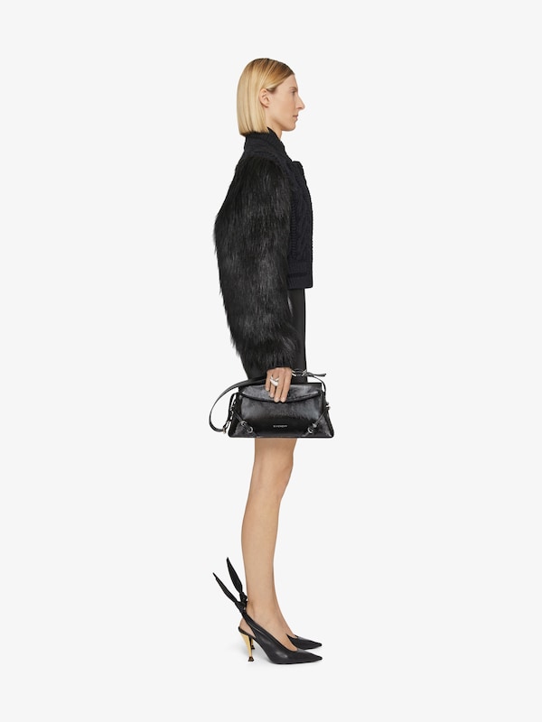 Givenchy Varsity jacket in cable knit wool and faux fur En oferta