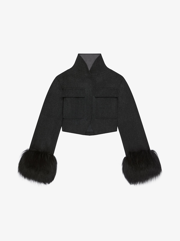 Givenchy Slim fit jacket in wool and fur Gran oferta