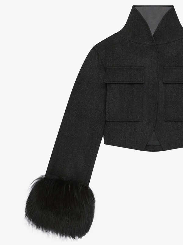 Givenchy Slim fit jacket in wool and fur Gran oferta