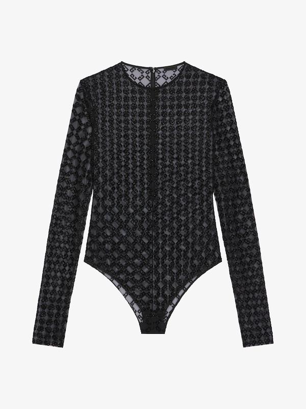 Givenchy Bodysuit in shiny monogram 72 tulle Mejor oferta