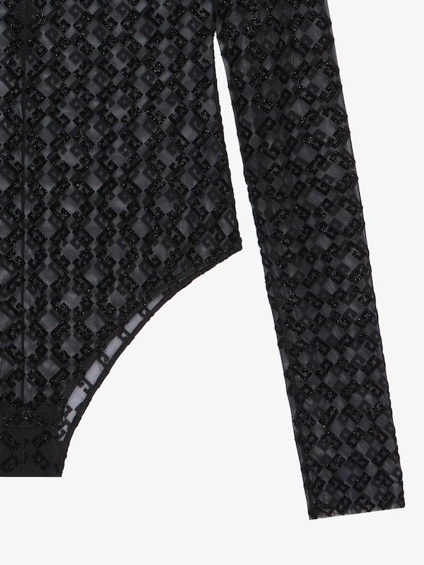 Givenchy Bodysuit in shiny monogram 72 tulle Mejor oferta