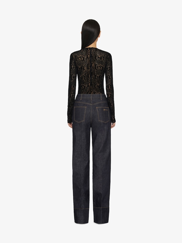 Givenchy Bodysuit in python print tulle with 4G detail Rebajas online