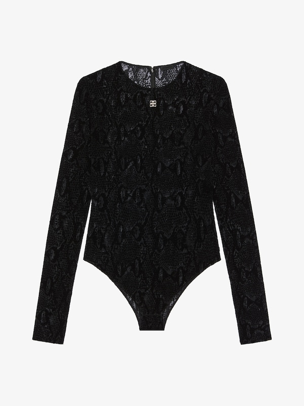 Givenchy Bodysuit in python print tulle with 4G detail Rebajas online