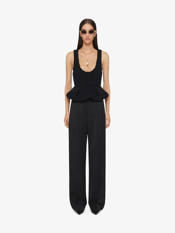 Givenchy Slim fit peplum top in waffle wool