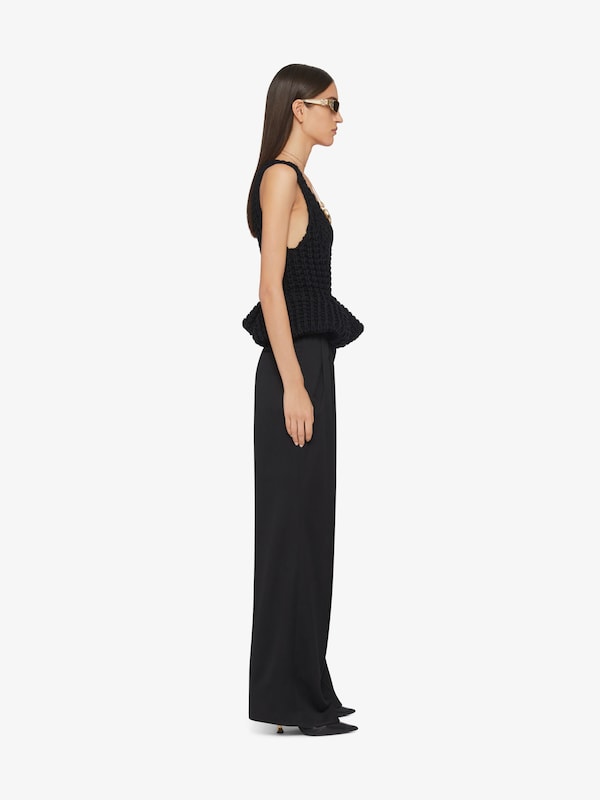 Givenchy Slim fit peplum top in waffle wool Oferta especial