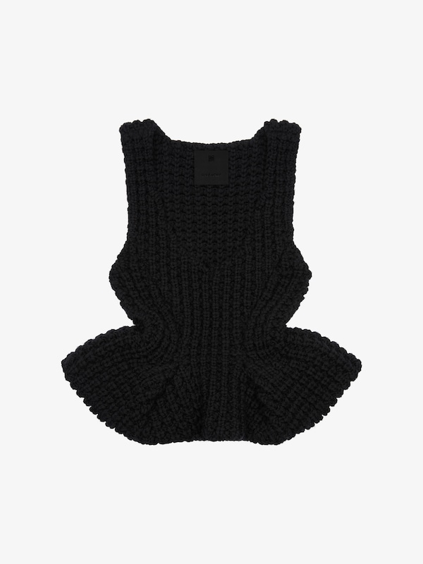 Givenchy Slim fit peplum top in waffle wool Oferta especial