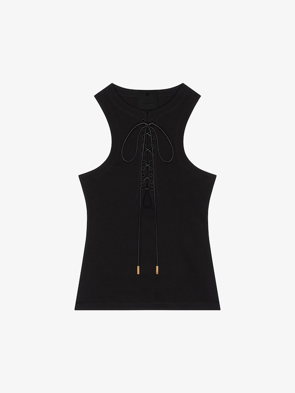 Givenchy Slim fit tank top in cotton with laces and 4G detail Envío gratis