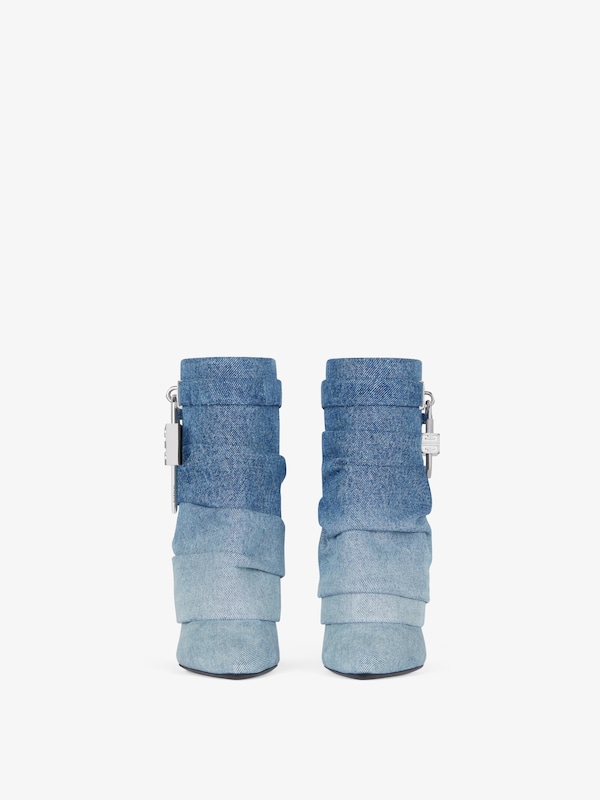 Givenchy Shark Lock Stiletto ankle boots in gradient denim Superdescuento