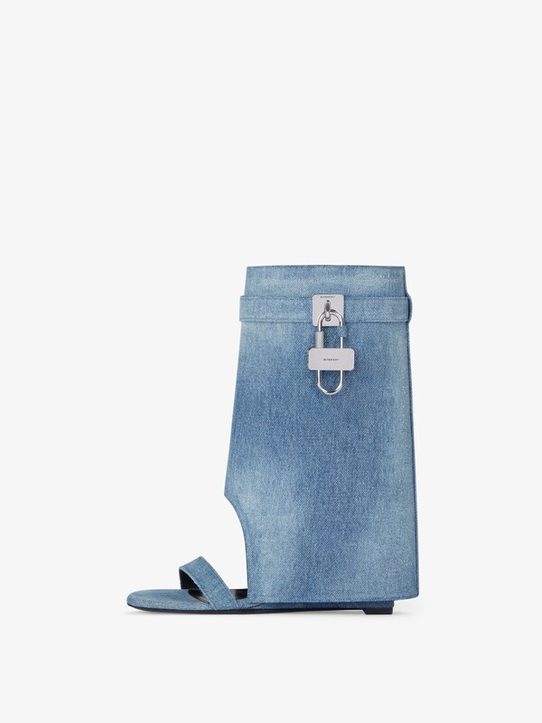 Givenchy Shark Lock sandals in gradient denim Grandes descuentos