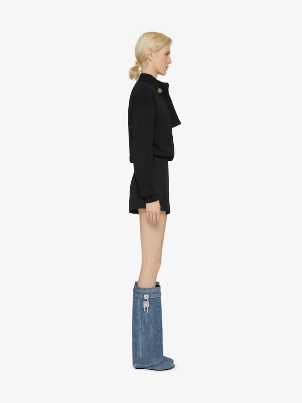 Givenchy Shark Lock boots in washed denim Liquidación