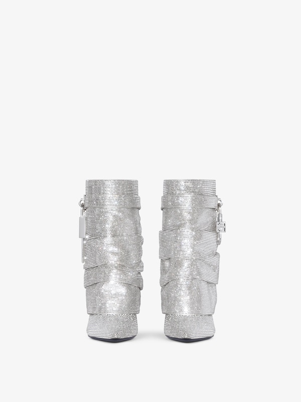 Givenchy Shark Lock Stiletto ankle boots in satin with strass Ahorra y exporta