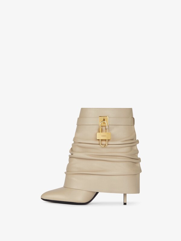Givenchy Shark Lock Stiletto ankle boots in nappa leather Última moda