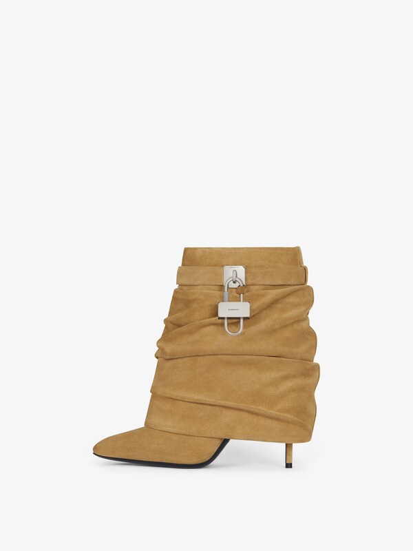Givenchy Shark Lock Stiletto ankle boots in suede Descuento por venta flash