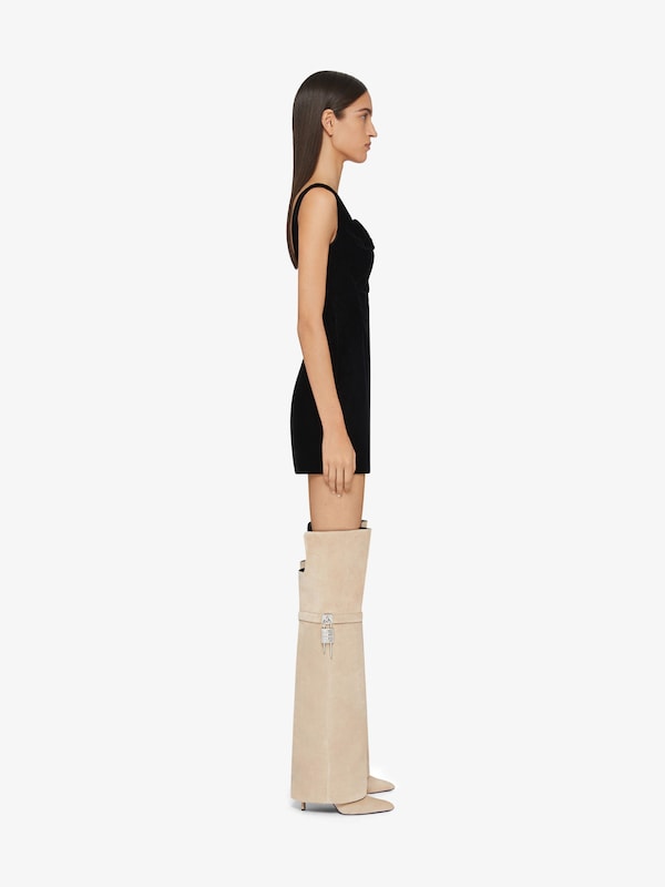 Givenchy Shark Lock Stiletto over-the-knee boots in suede Ofertas de temporada