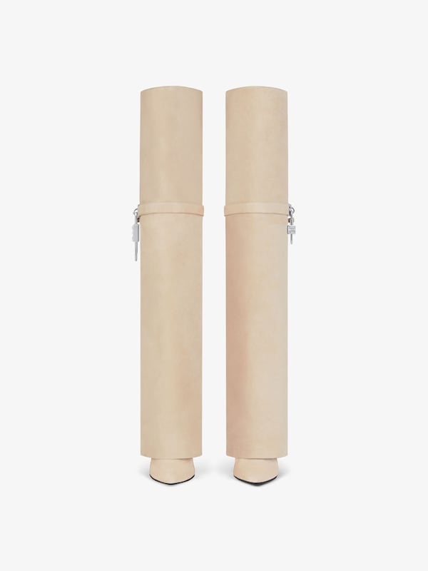 Givenchy Shark Lock Stiletto over-the-knee boots in suede Ofertas de temporada