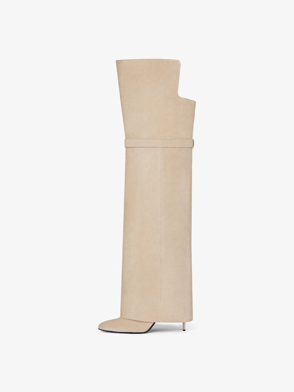 Givenchy Shark Lock Stiletto over-the-knee boots in suede Ofertas de temporada