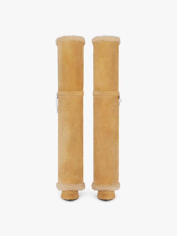 Givenchy Shark Lock Stiletto boots in suede and shearling Ofertas especiales