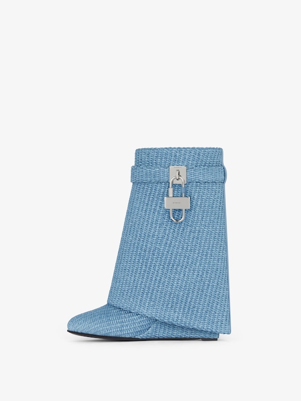 Givenchy Shark Lock ankle boots in raffia En línea