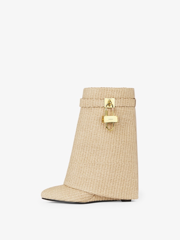 Givenchy Shark Lock ankle boots in raffia Outlet online