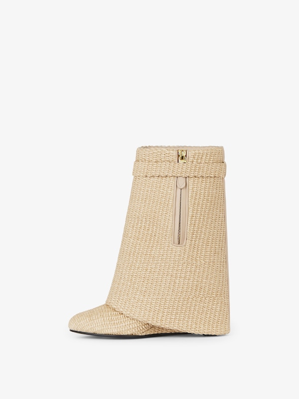 Givenchy Shark Lock ankle boots in raffia Outlet online