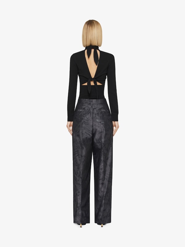 Givenchy Oversized tailored pants in cat jacquard Rebajas online