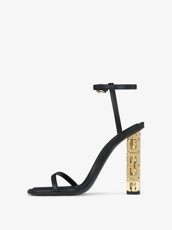 Givenchy G Cube heeled sandals in leather Promoción por tiempo limitado