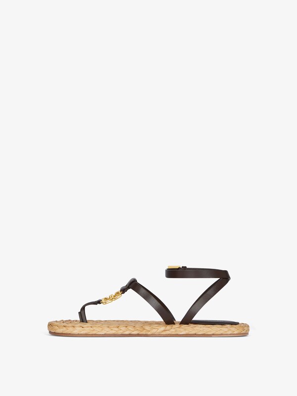 Givenchy 4G Liquid tong sandals in raffia Precio ultrabajo