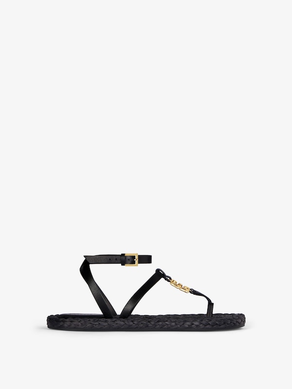 Givenchy 4G Liquid tong sandals in raffia Devoluciones gratuitas