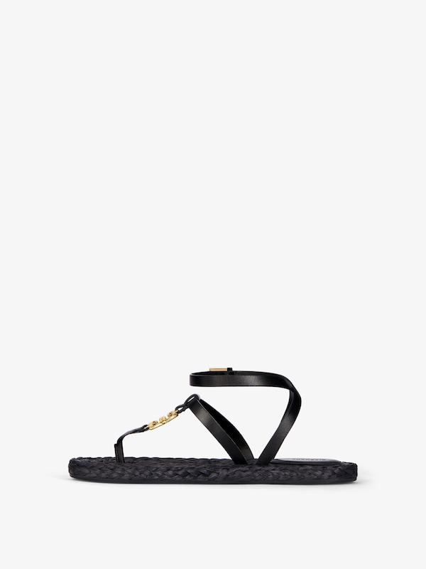 Givenchy 4G Liquid tong sandals in raffia Devoluciones gratuitas