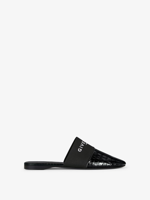 Givenchy Bedford flat mules in crocodile effect leather 2025