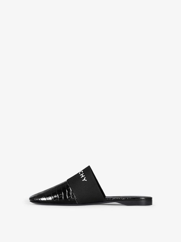 Givenchy Bedford flat mules in crocodile effect leather 2025