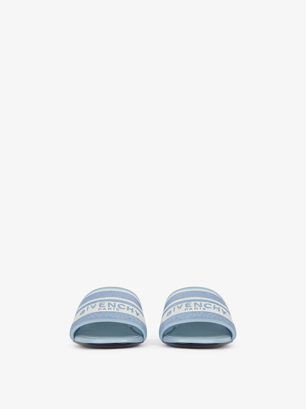 Givenchy 4G heeled mules in denim with stripes Rebajas de fábrica