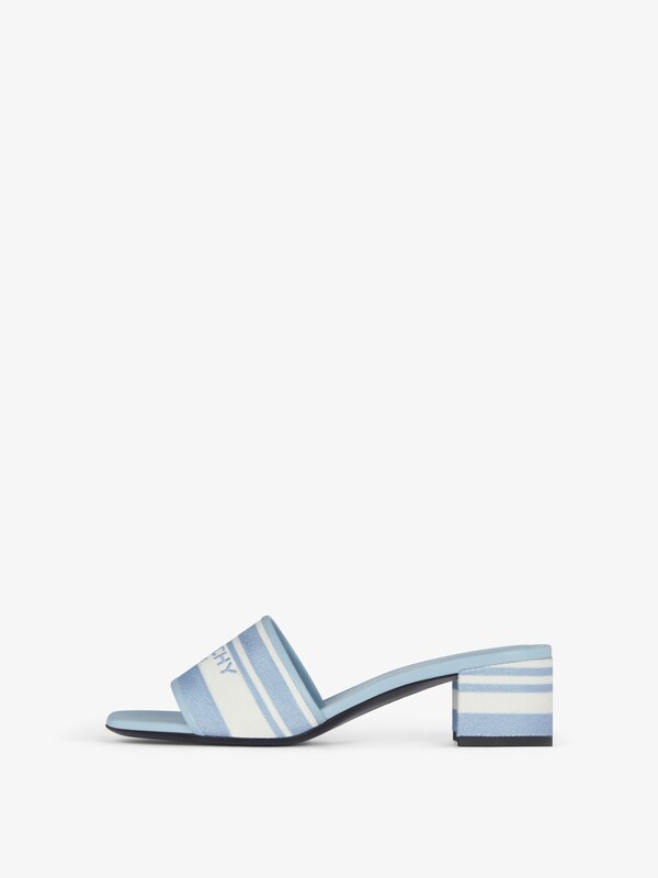 Givenchy 4G heeled mules in denim with stripes Rebajas de fábrica