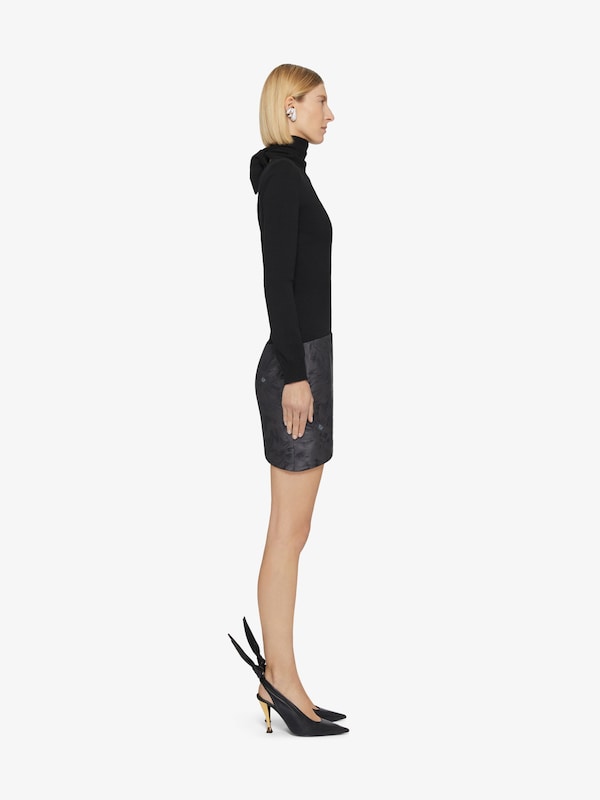 Givenchy Mini asymmetric skirt in cat jacquard Liquidación