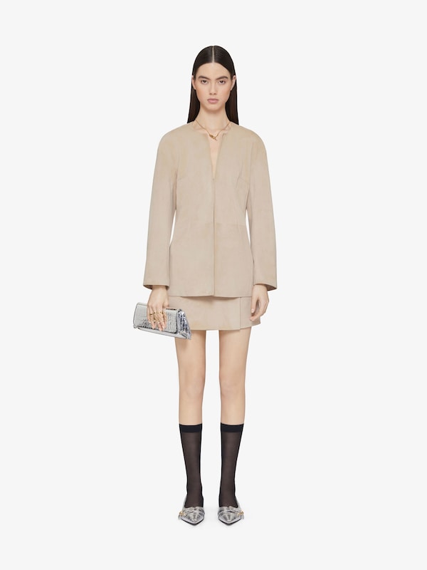 Givenchy Wrap mini skirt in suede with 4G Liquid detail